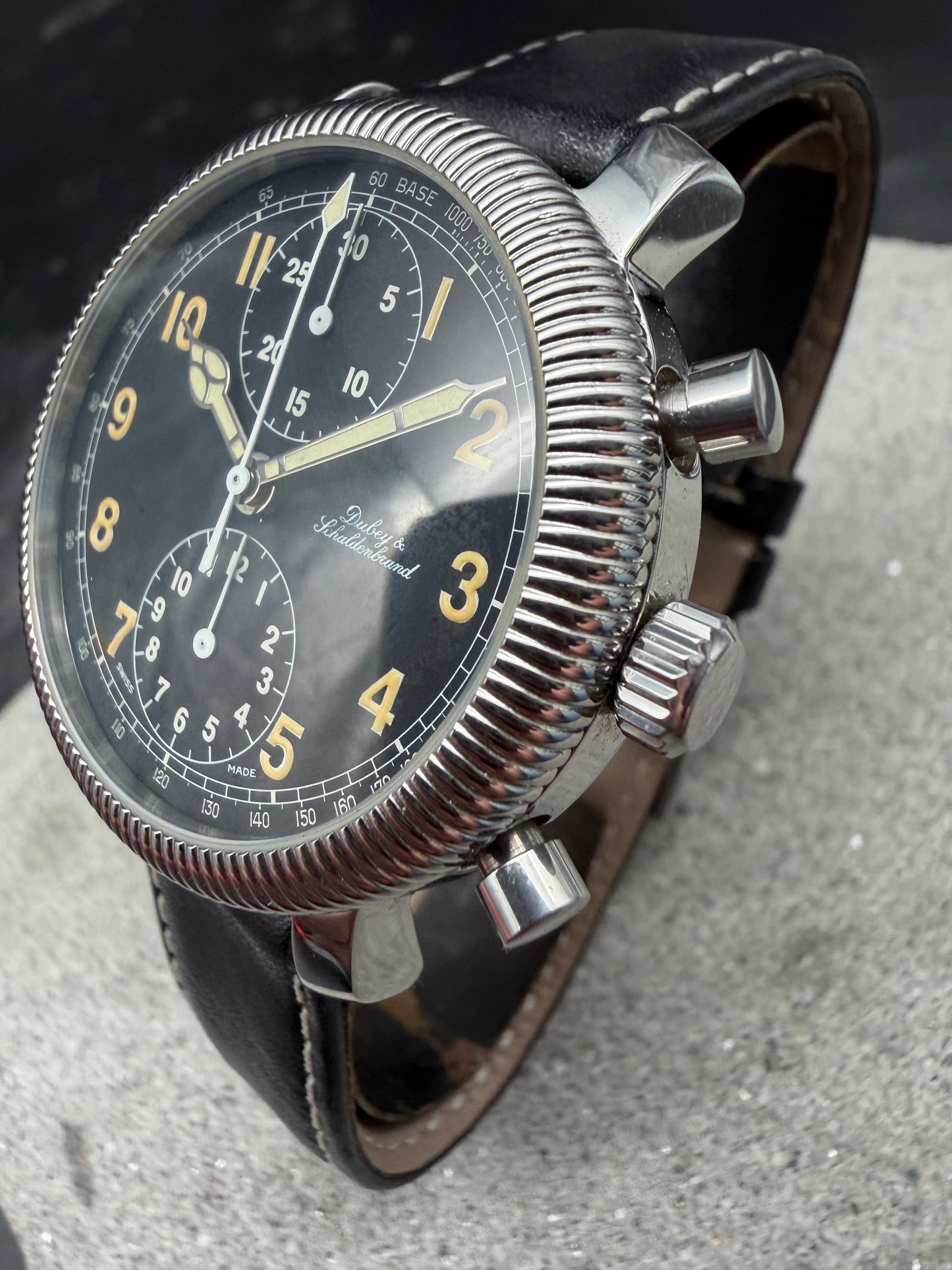 ORIGINAL DUBEY & SCHALDENBRAND PILOT FLIEGER CHRONOGRAPH AUTOMATIK EDELSTAHL
