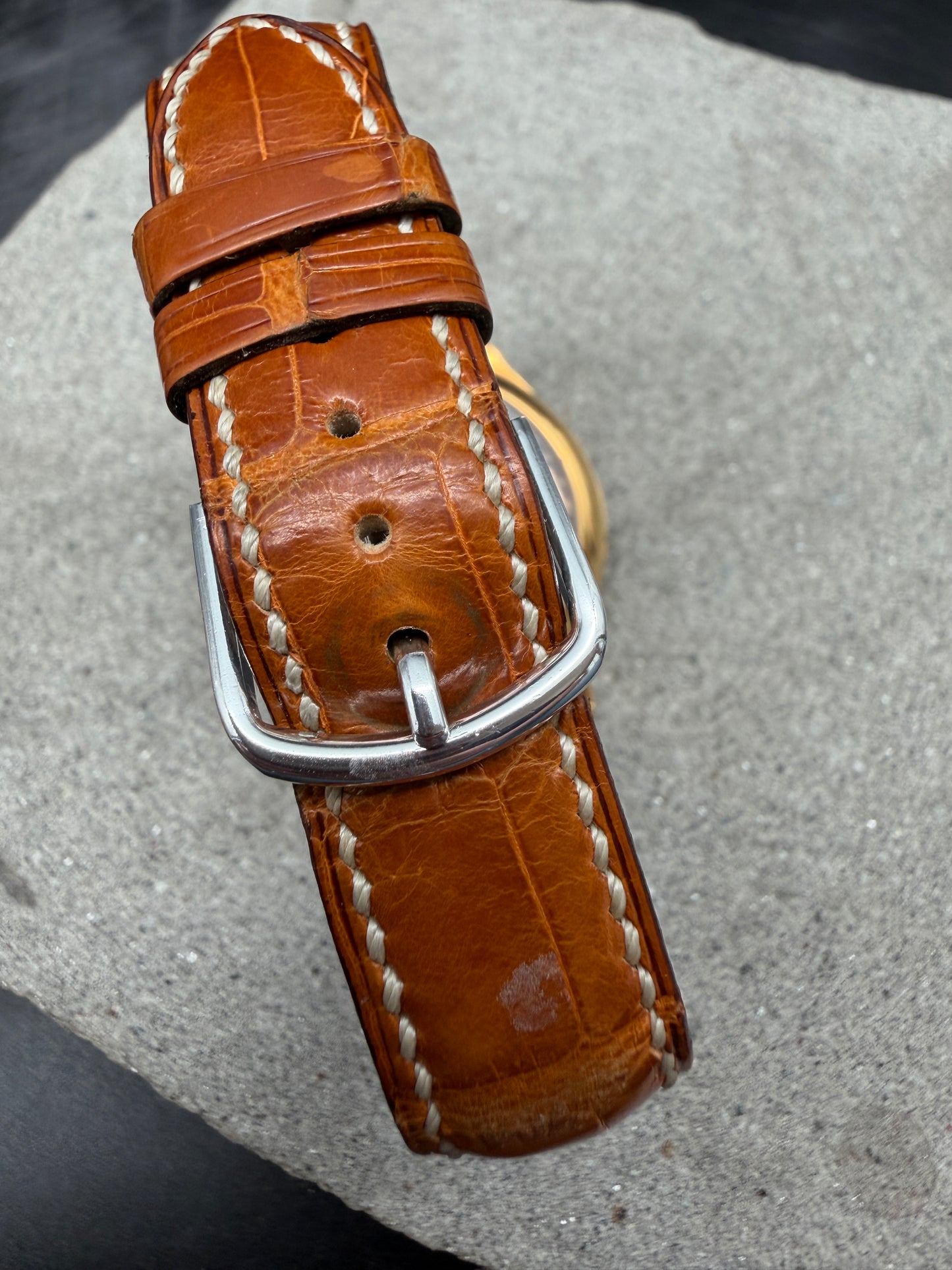 VINTAGE OTTO SCHILD LA CHAUX DE FONDS VENUS 188 HANDAUFZUG GOLD CHRONOGRAPH UHR