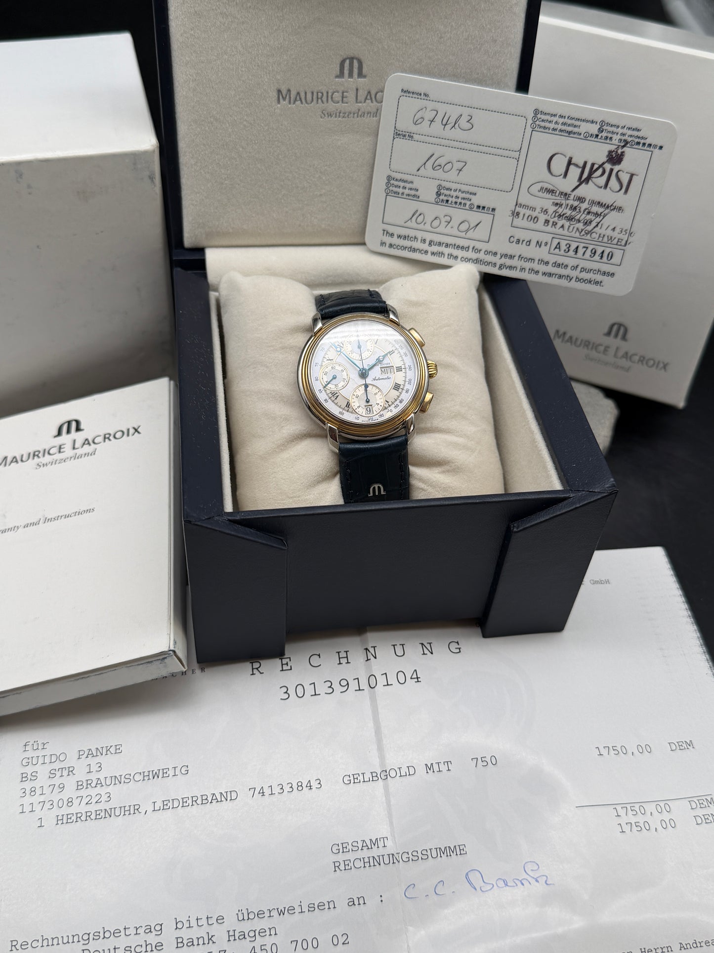 ORIGINAL MAURICE LACROIX 67413 DAYDATE CHRONOGRAPH AUTOMATIK 7750 MASTERPIECE