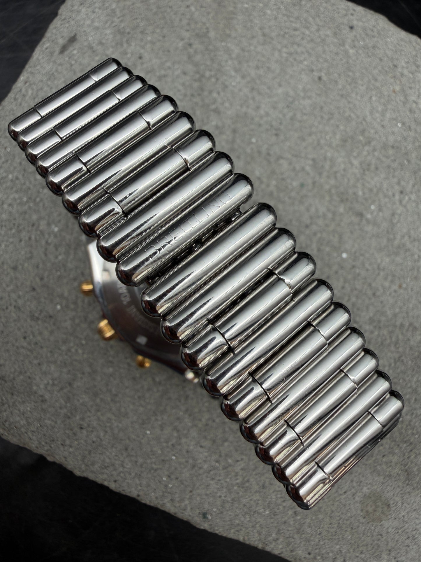 ORIGINAL BREITLING B13047 CHRONOMAT ALBINO WEIß STAHL / GOLD ROULEAUX 39mm UHR