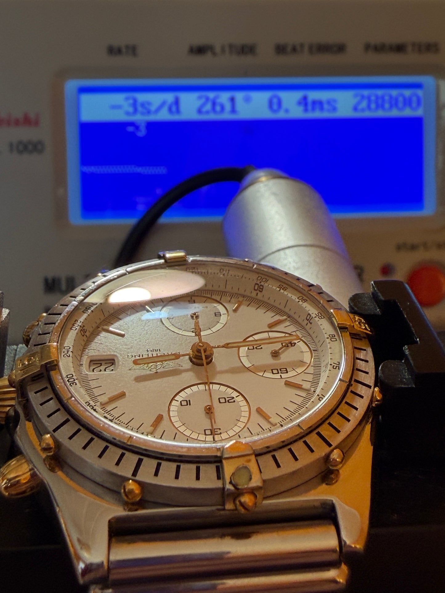 ORIGINAL BREITLING B13047 CHRONOMAT ALBINO WEIß STAHL / GOLD ROULEAUX 39mm UHR