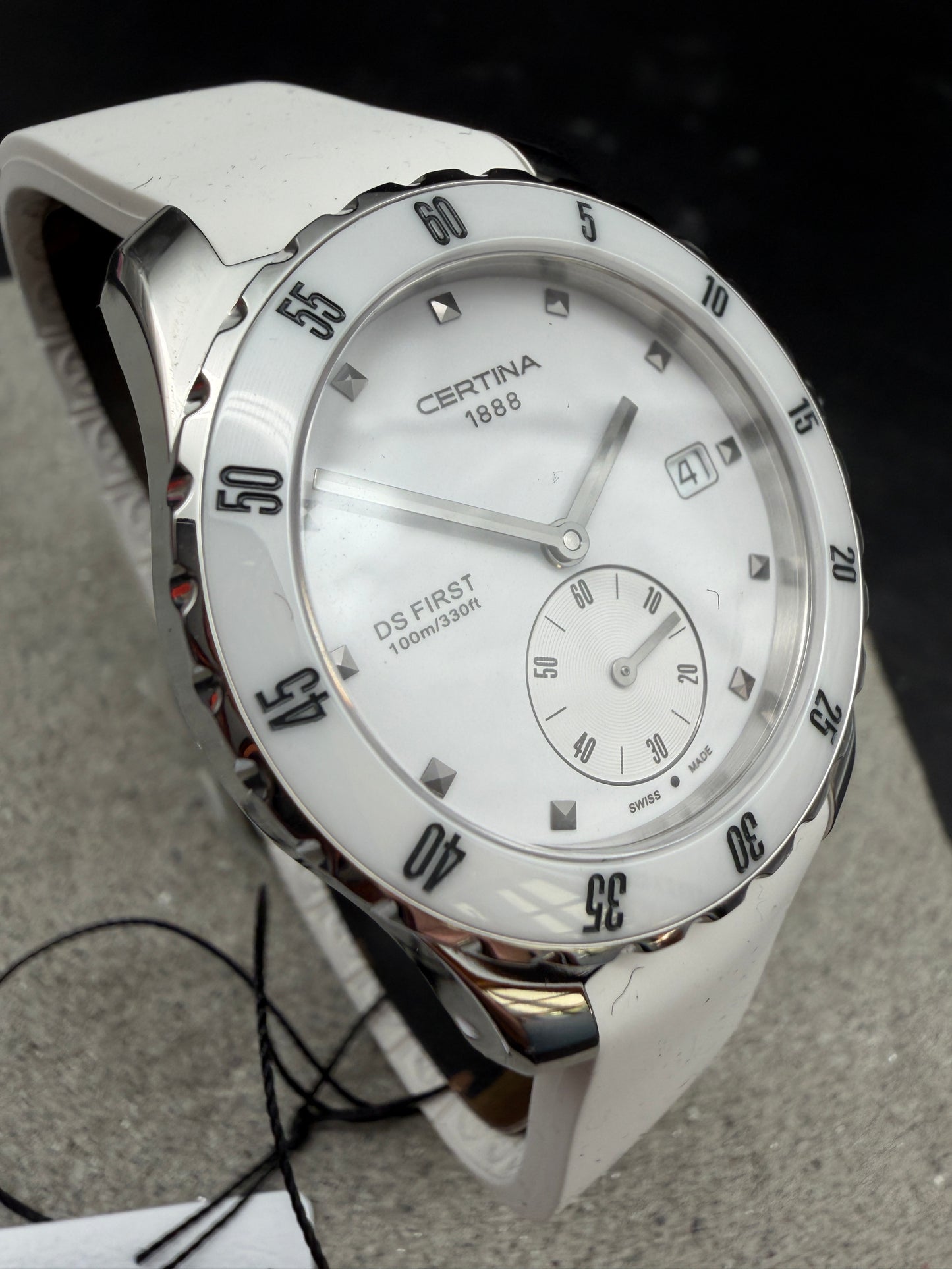 NEU CERTINA DS FIRST LADY KERAMIK WHITE C014.235.11.011.00 WEIß 35mm DAMEN DIVER