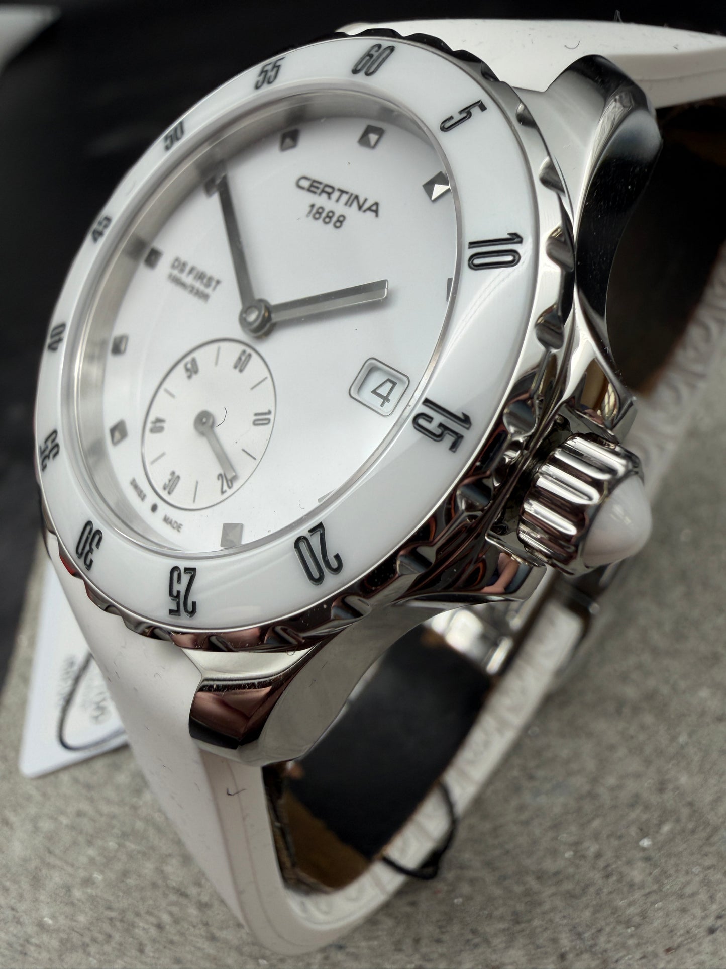 NEU CERTINA DS FIRST LADY KERAMIK WHITE C014.235.11.011.00 WEIß 35mm DAMEN DIVER