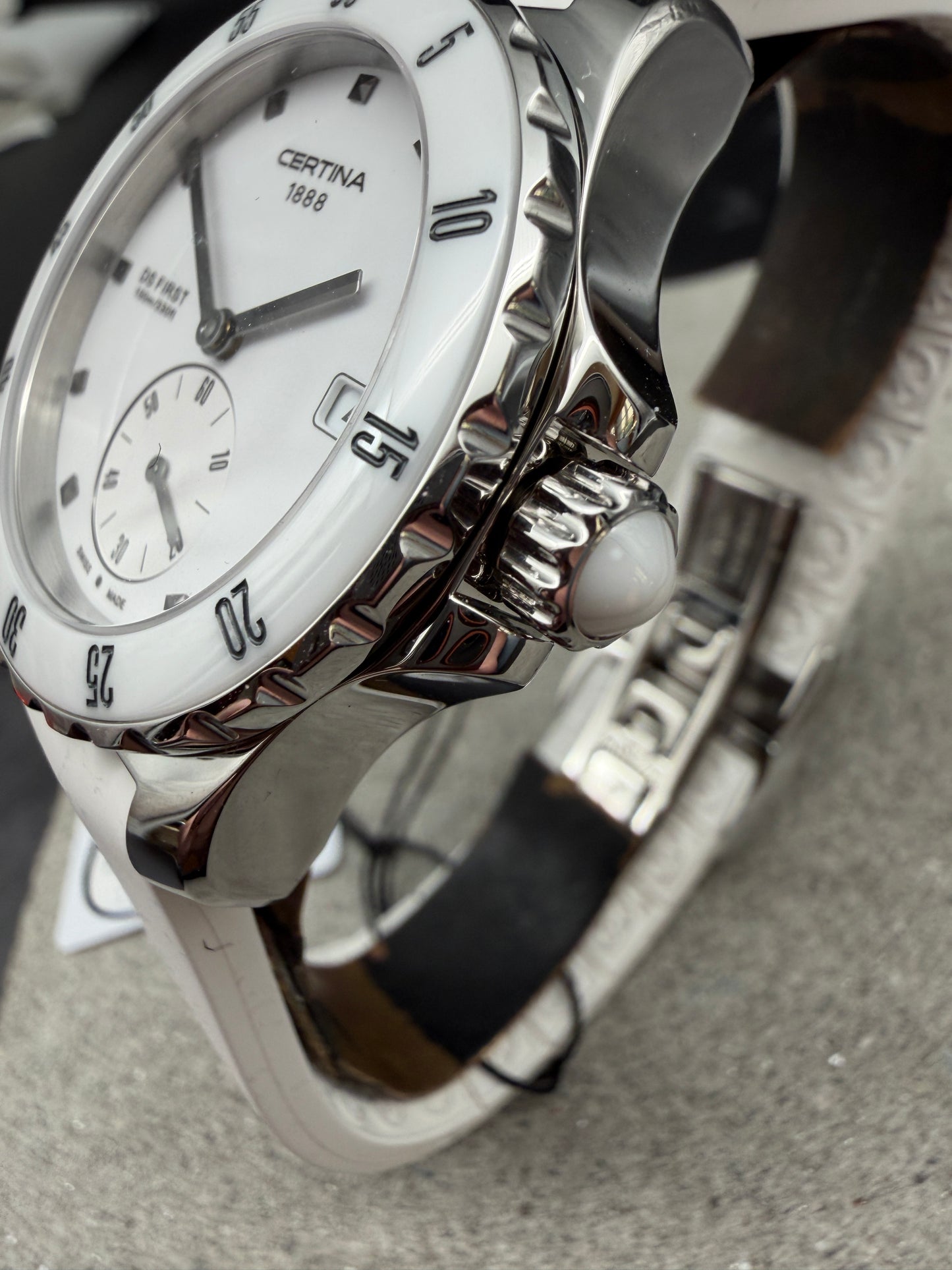 NEU CERTINA DS FIRST LADY KERAMIK WHITE C014.235.11.011.00 WEIß 35mm DAMEN DIVER