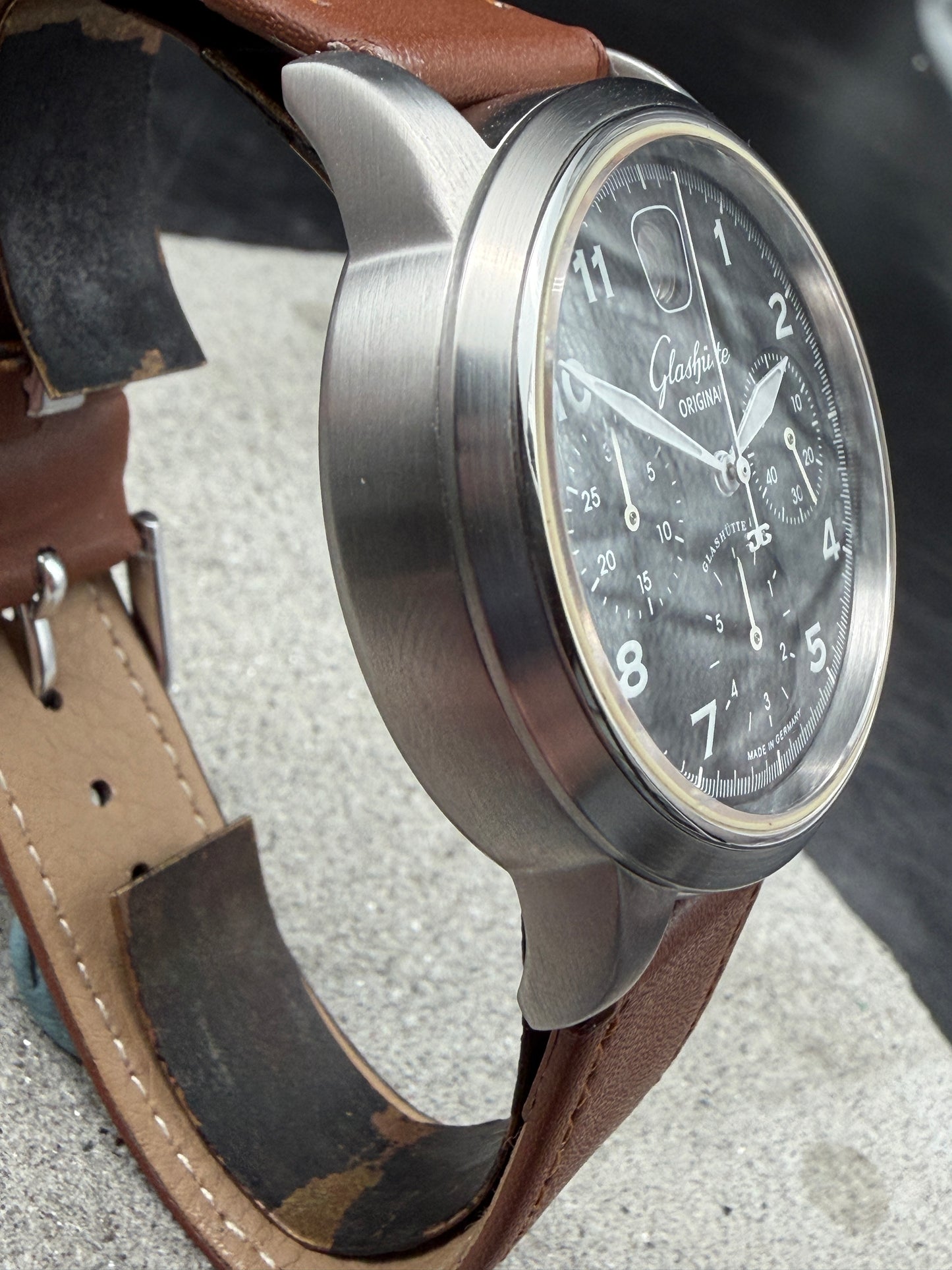 LUXUS GLASHÜTTE ORIGINAL SENATOR NAVIGATOR CHRONOGRAPH GLASBODEN BOX & PAPIERE