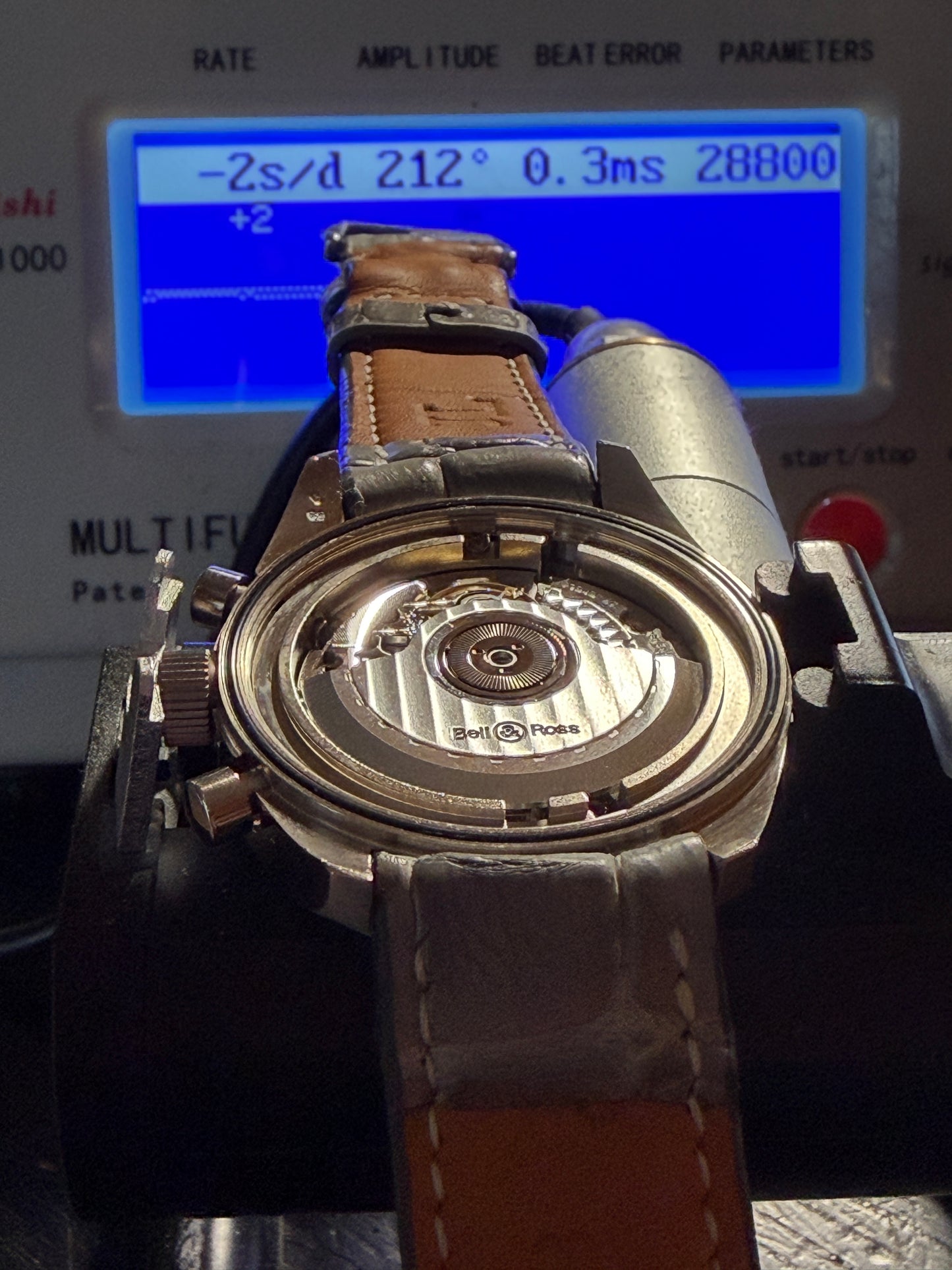 ORIGINAL BELL & ROSS 18K / 750 WEIßGOLD "GREY GOLD" VINTAGE 126 CHRONOGRAPH B&P