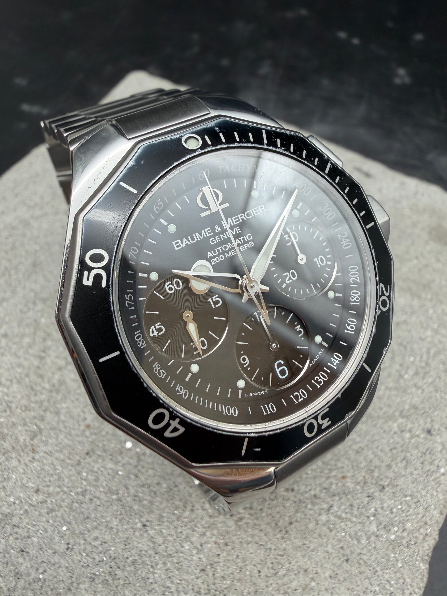ORIGINAL BAUME & MERCIER RIVIERA AUTOMATIK CHRONOGRAPH EDELSTAHL TAUCHER 42mm