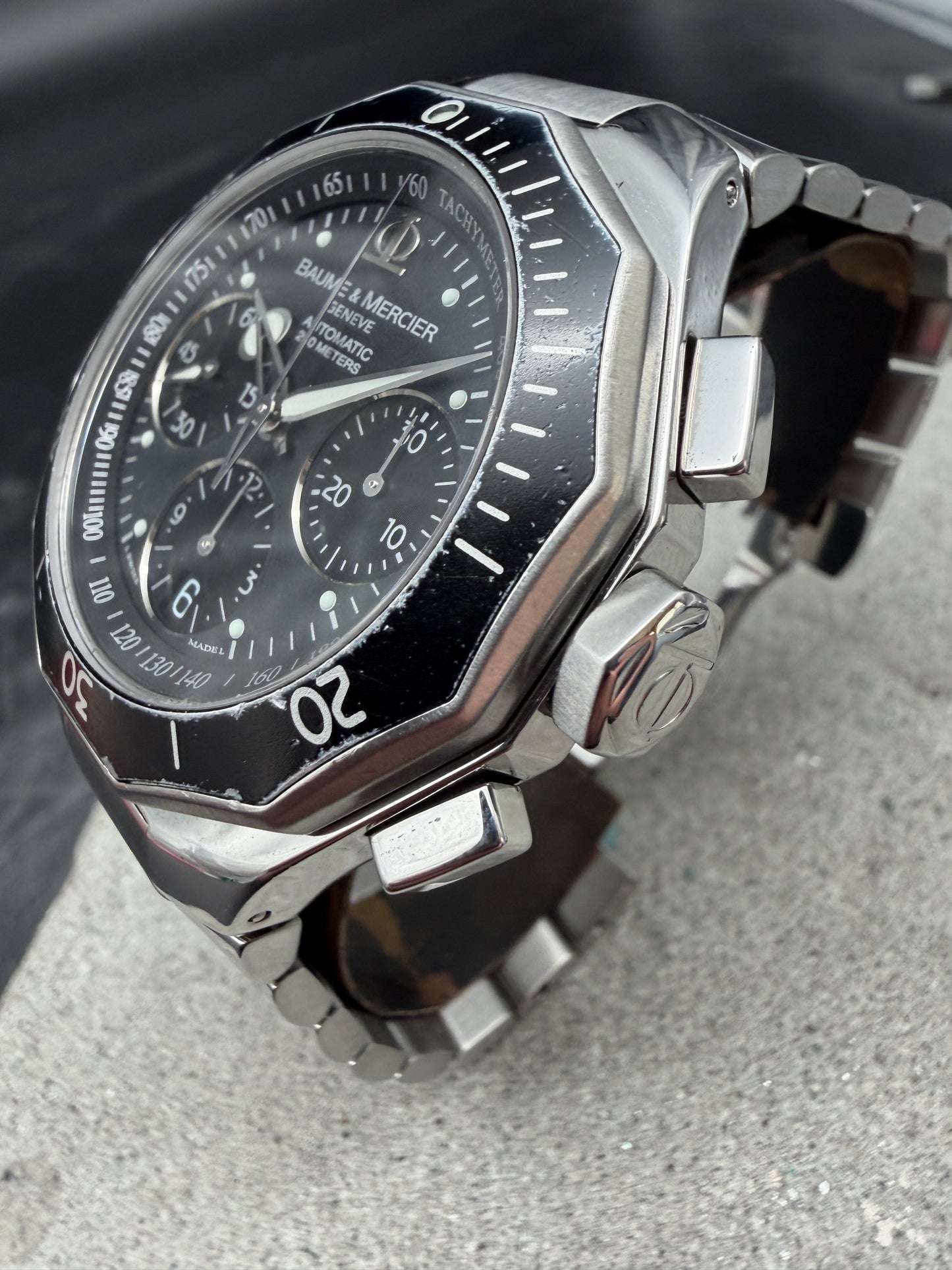 ORIGINAL BAUME & MERCIER RIVIERA AUTOMATIK CHRONOGRAPH EDELSTAHL TAUCHER 42mm