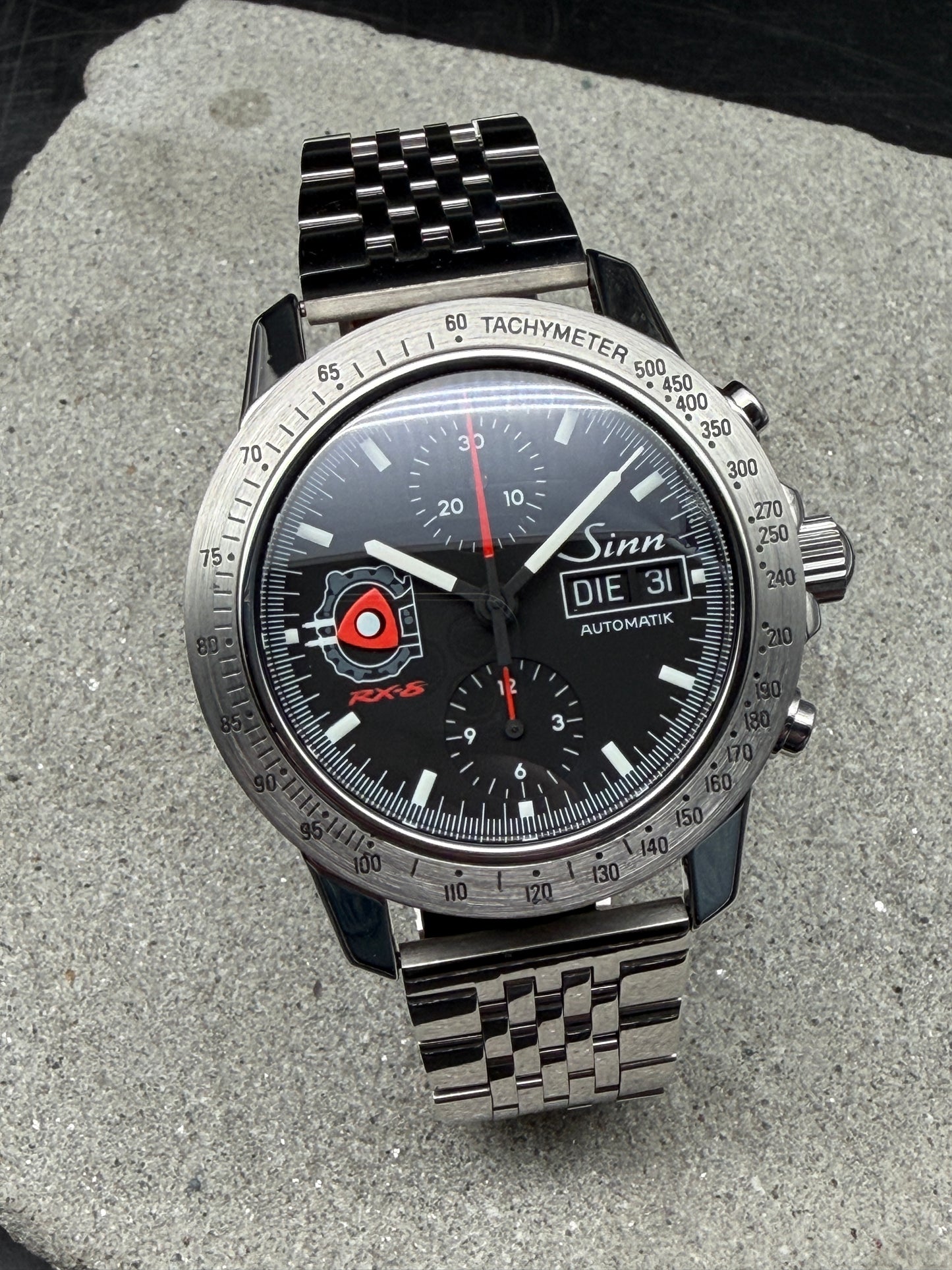ORIGINAL SINN 303 MAZDA RX8 LIMITIERT 888 SONDERSERIE GLASBODEN CHRONOGRAPH DAY