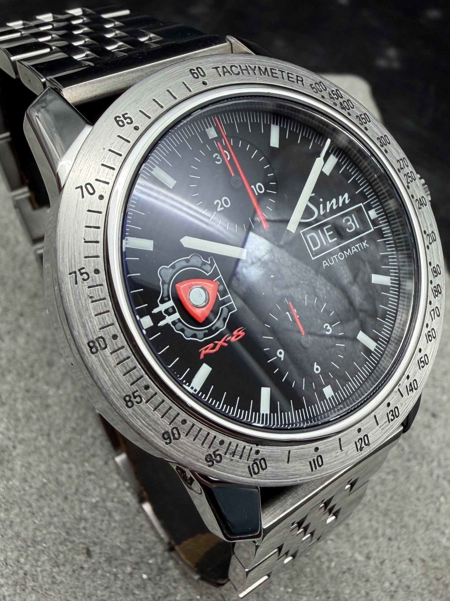 ORIGINAL SINN 303 MAZDA RX8 LIMITIERT 888 SONDERSERIE GLASBODEN CHRONOGRAPH DAY