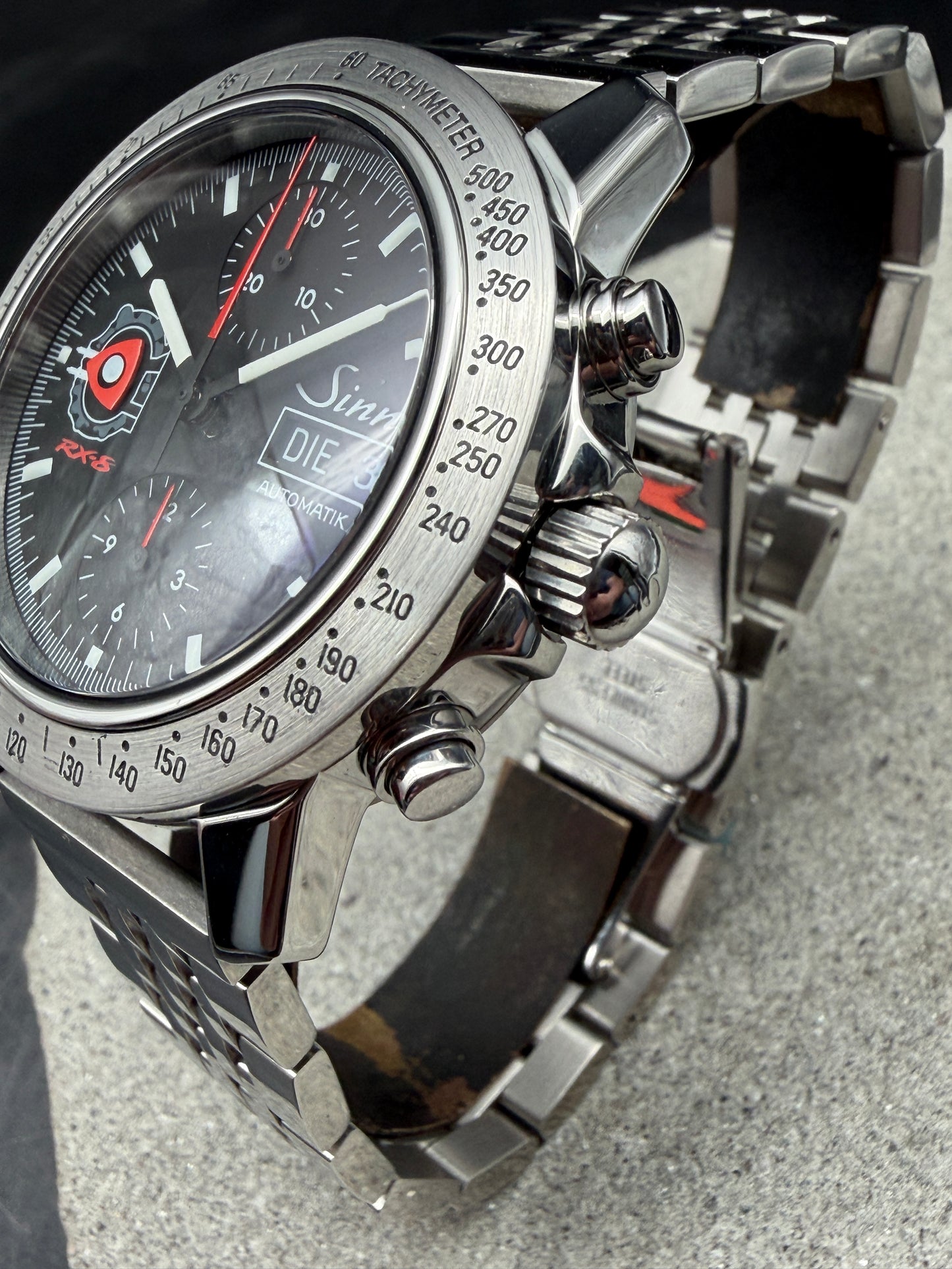 ORIGINAL SINN 303 MAZDA RX8 LIMITIERT 888 SONDERSERIE GLASBODEN CHRONOGRAPH DAY
