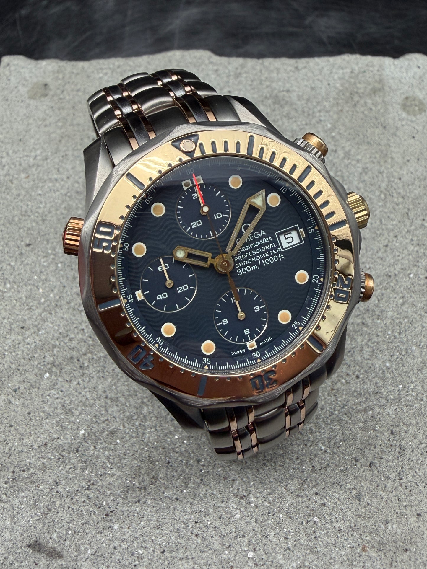 ORIGINAL OMEGA SEAMASTER PROFESSIONAL CHRONOGRAPH TITAN / TANTAL / ROTGOLD UHR