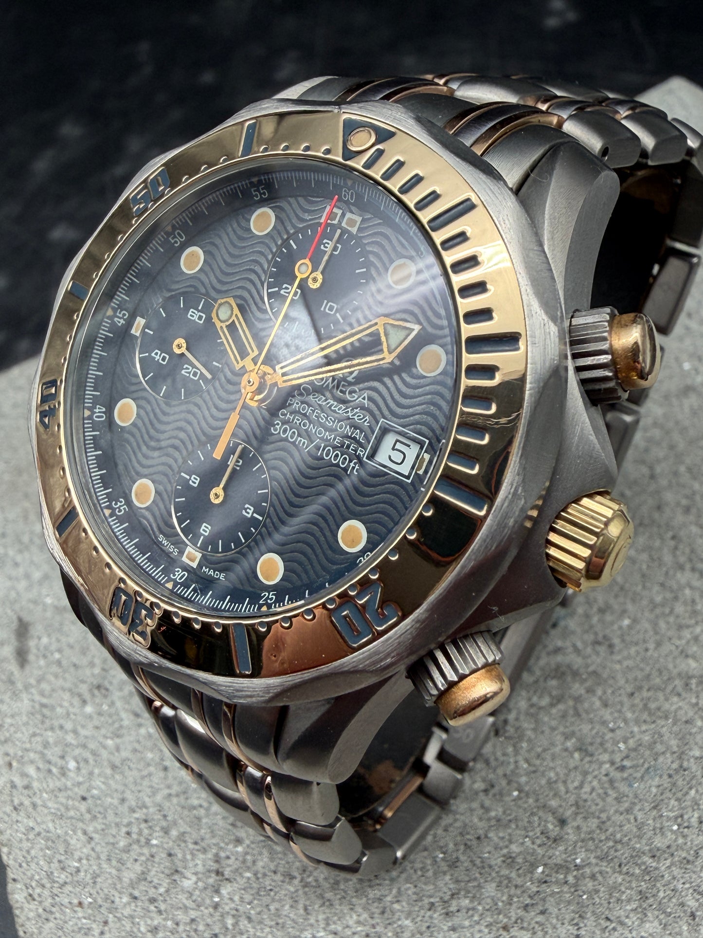ORIGINAL OMEGA SEAMASTER PROFESSIONAL CHRONOGRAPH TITAN / TANTAL / ROTGOLD UHR